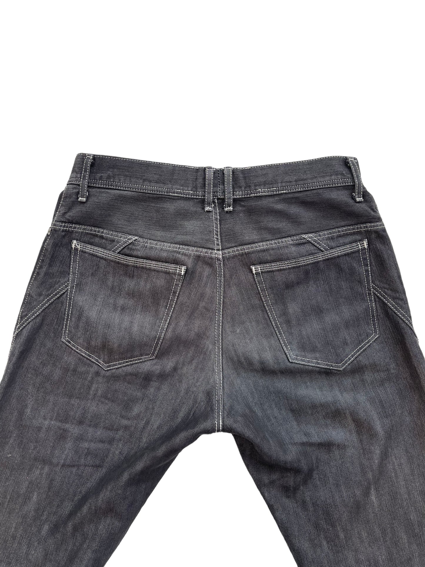 2000s Téte Homme White Stitch Straight Leg Denim