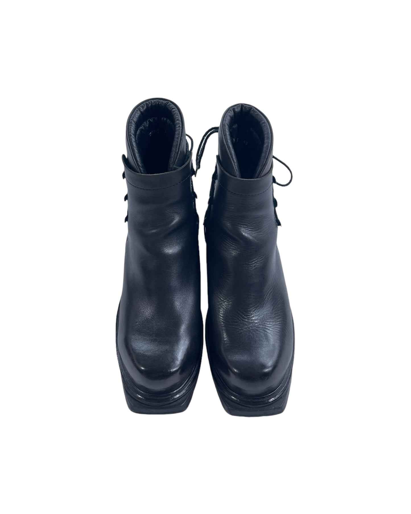 Dirk Bikkembergs 90s Back Lace Through Heel Leather Boots