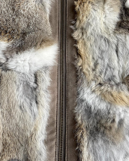 Honeysuckle Rose Rabbit Fur Paisley Lined Piping Trim Vest