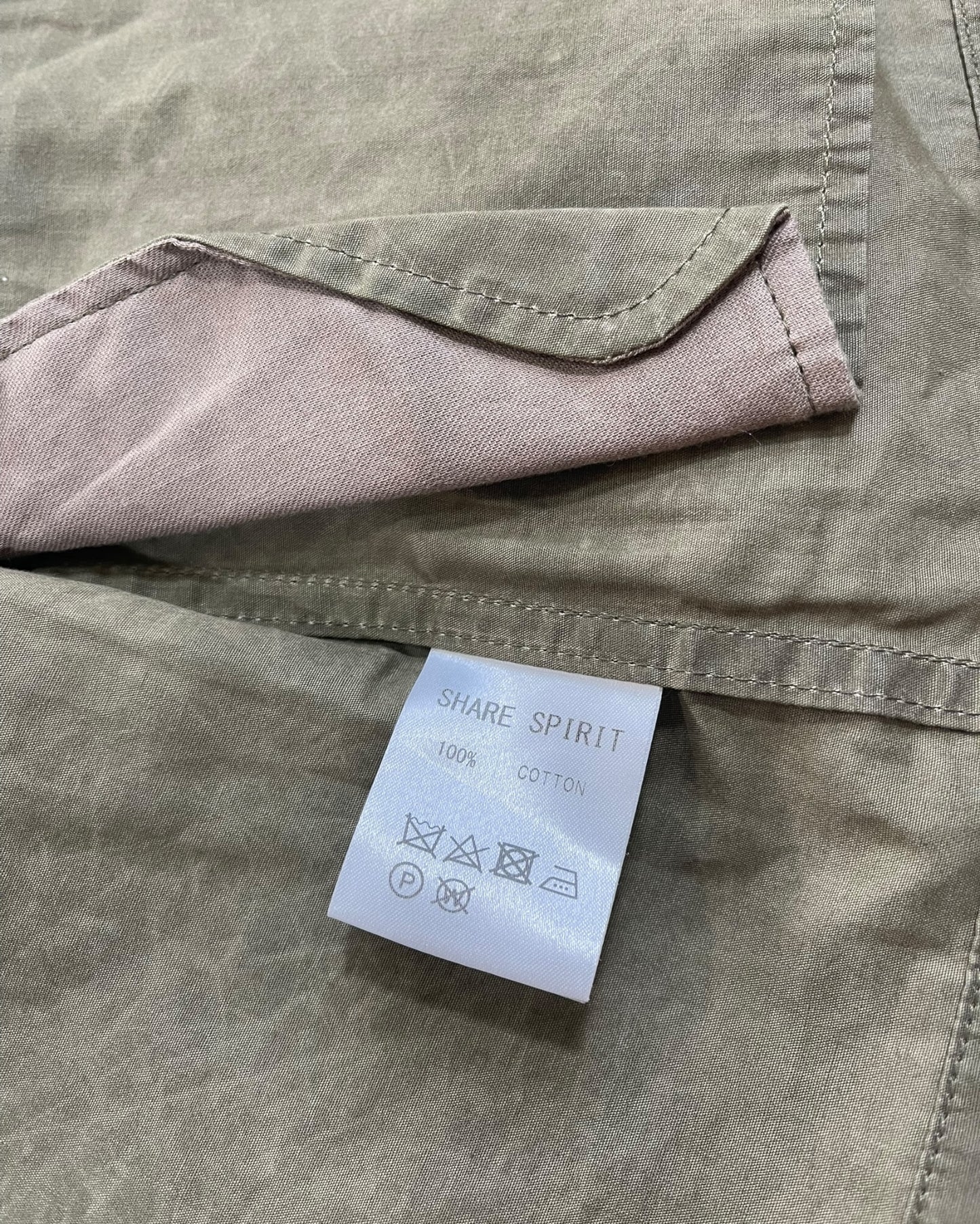 Share Spirit Homme Wrinkle Effect Military M-65 Shirt Jacket
