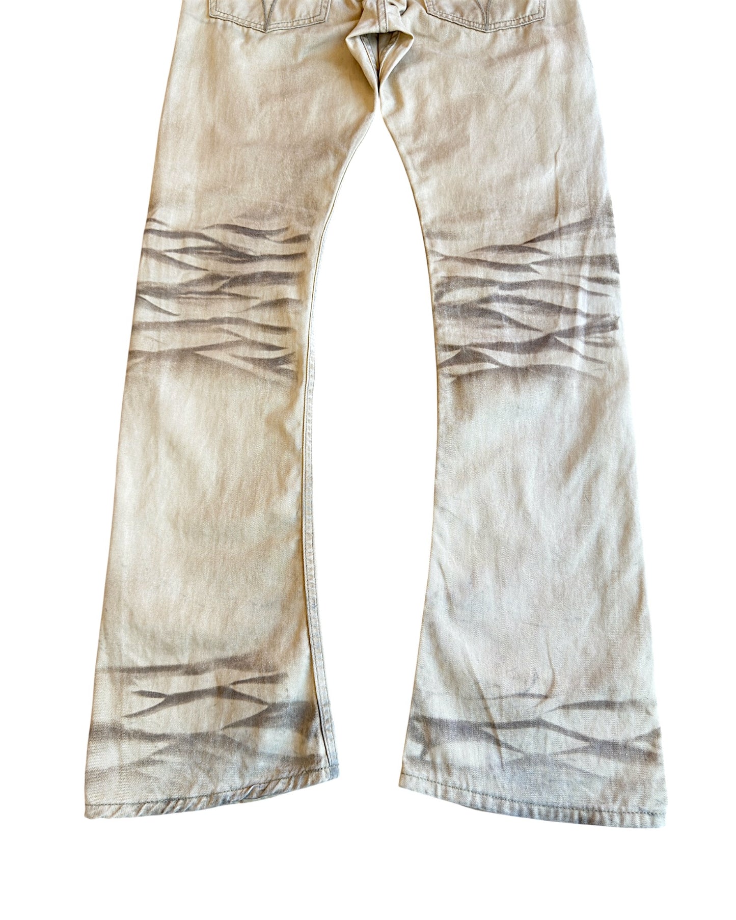 Jackrose Whisker Marble Bootcut Flare Denim Jeans