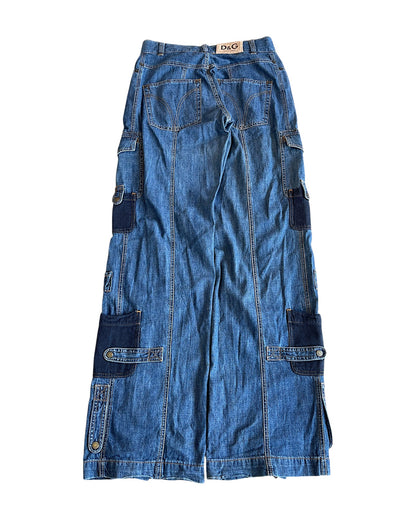 Dolce & Gabbana SS03 Full Length Zipper Cargo Denim