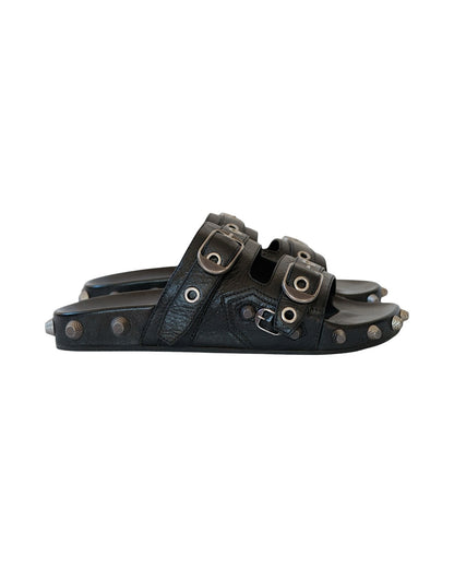 Balenciaga Cagole Studded Buckle Sandal Slide