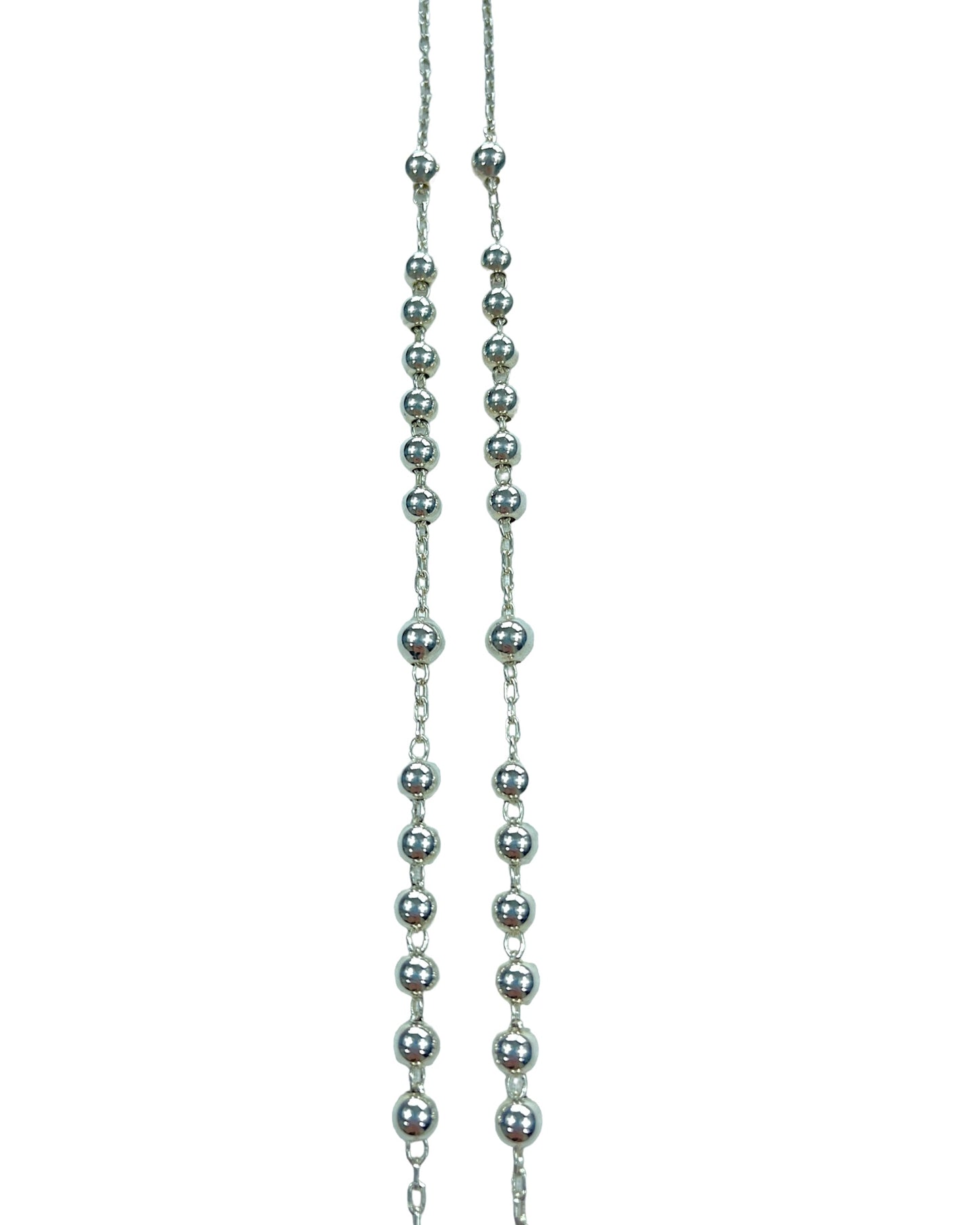 Dolce & Gabbana .925 Sterling Silver Cross Rosary Necklace