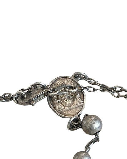 Dolce & Gabbana .925 Sterling Silver Cross Rosary Necklace