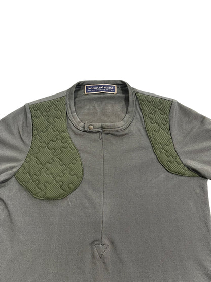 2000s Beauty:Beast Padded Puzzle Panel Cycling Mesh Top