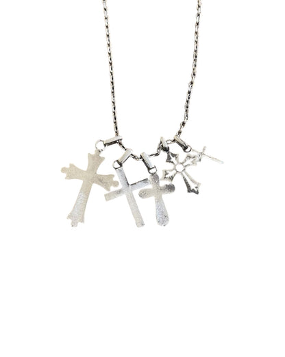 Undercover AW02 "Witch's Cell Division" 925 Silver Multi-Cross Pendants Necklace