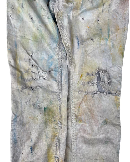 L.G.B (Le Grand Bleu) Sunflower Dye Distressed Corduroy Trousers