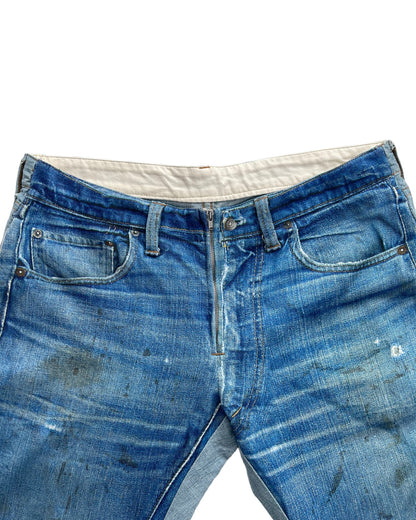 Talking About The Abstraction Trompe l'oeil Distressed Dirt Illusion Print Hybrid Denim
