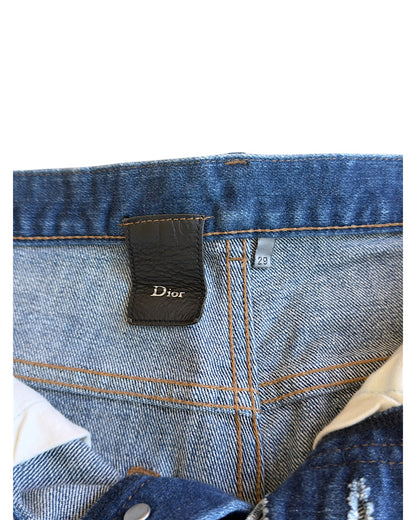 Dior Homme SS11 Ink Me Paint Splatter Blue Washed Denim Jeans