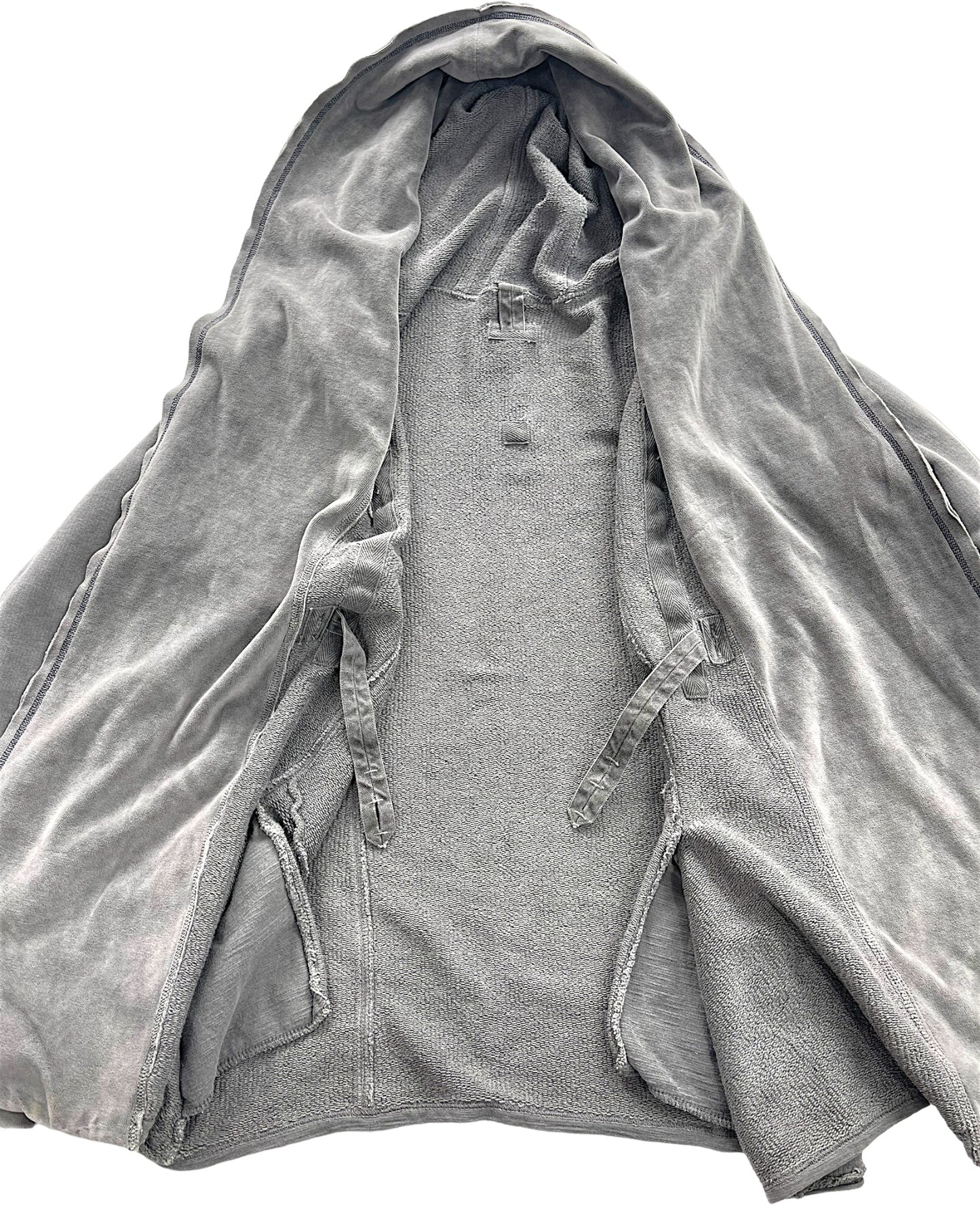 Marithé + François Girbaud 2000s Velour Cowel Hood Bondage Hybrid Sweatshirt