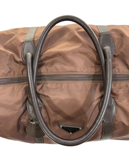 2000 Prada Duffle Luggage Carry On Nylon & Leather Bag