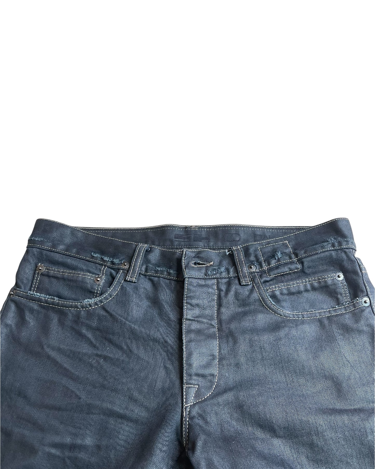 Rick Owens Drkshdw Triple Black Light Wax Denim Jeans