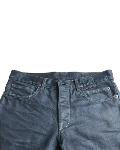 Rick Owens Drkshdw Triple Black Light Wax Denim Jeans