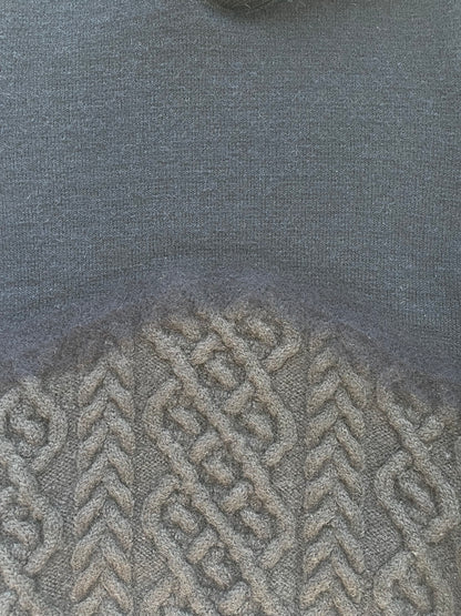 Talking About The Abstraction Gradient Texture Hybrid Hair Cable Knit Hoodie