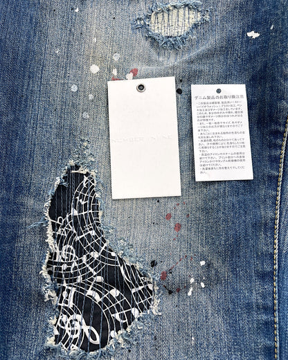 Number (N)ine x Loveless Guild Prime Distressed Repair Paint Denim