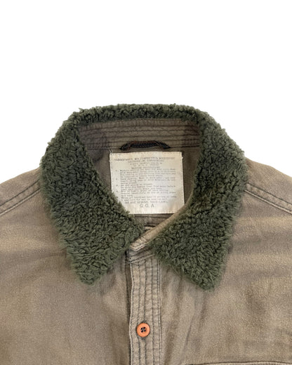 GOA Military Boa Fleece Collar Gimmick Zipper Button Shirt