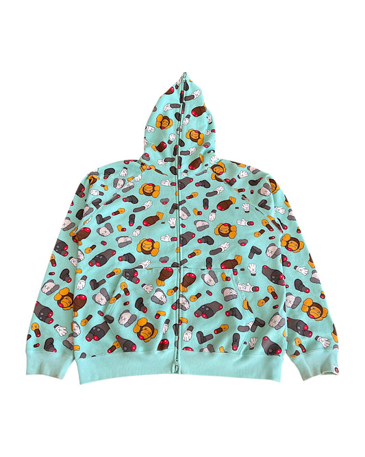 Bape x Kaws 2005 Dissected Baby Milo Full Zip Hoodie