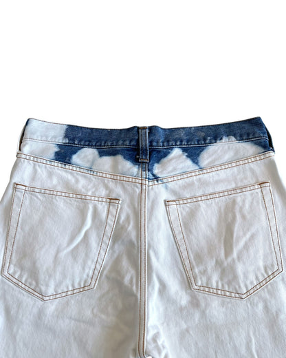 Balenciaga SS17 Frayed Bleach Denim Shorts