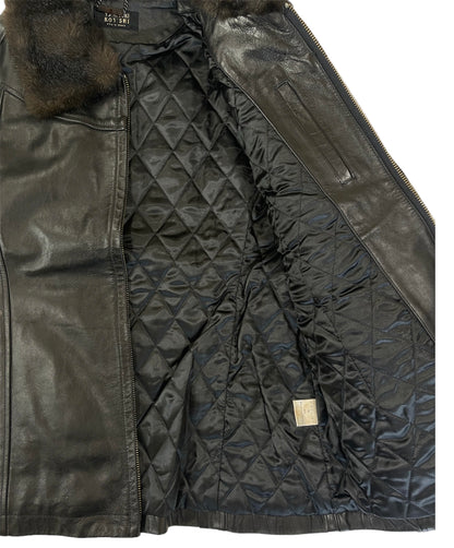 Yoshiyuki Konishi Padded Leather Eyelet Motorcycle Jacket