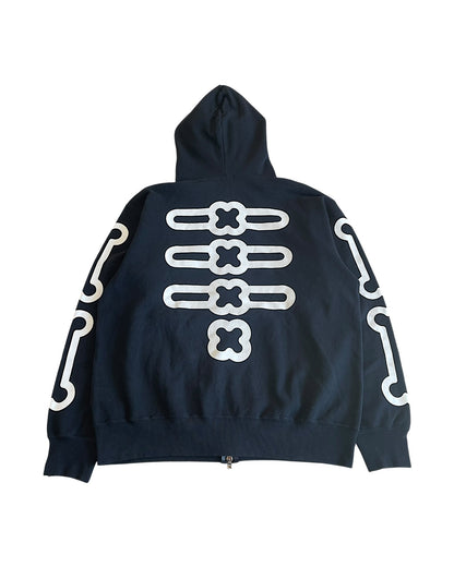 Bape Baby Milo 2006 Skeleton Bones Full Zip Hoodie Sweatshirt