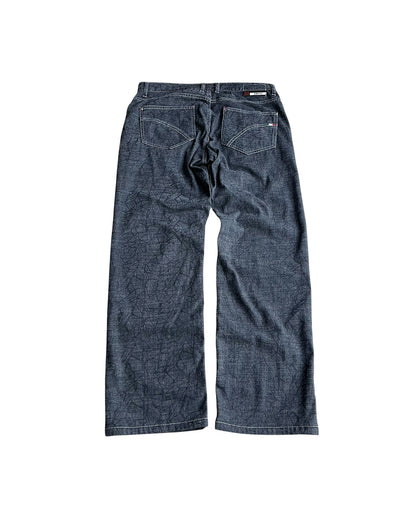 BBCO Japanese Brand Cracked Print Lightweight Denim Jeans