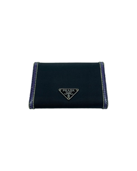 Prada FW09 Leather Ribbon Trim Key Case Holder Wallet
