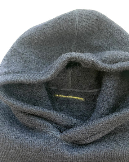 Talking About The Abstraction Gradient Texture Hybrid Hair Cable Knit Hoodie