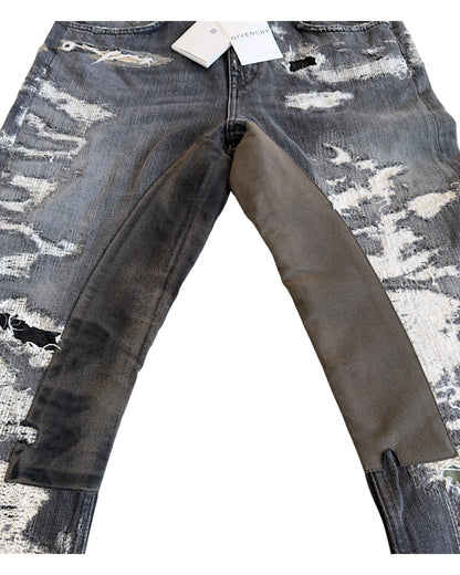 Givenchy AW2023 Moleskin Patch Distressed Boro Repaired Denim Jeans