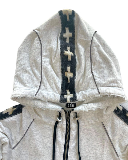 L.G.B. (Le Grande Bleu) Cross Boxer/PK Piping Fur Hoodie Sweatshirt