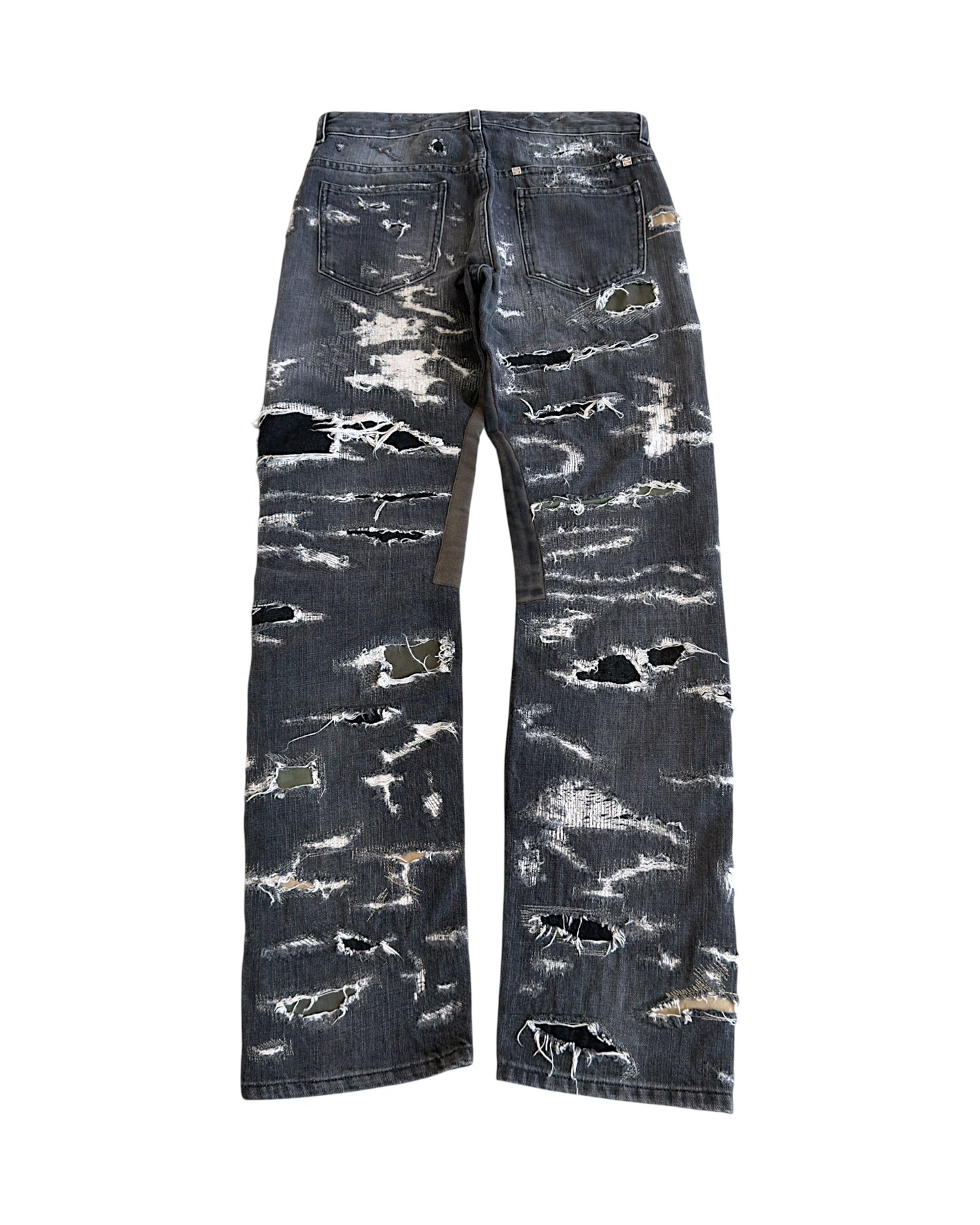 Givenchy AW2023 Moleskin Patch Distressed Boro Repaired Denim Jeans