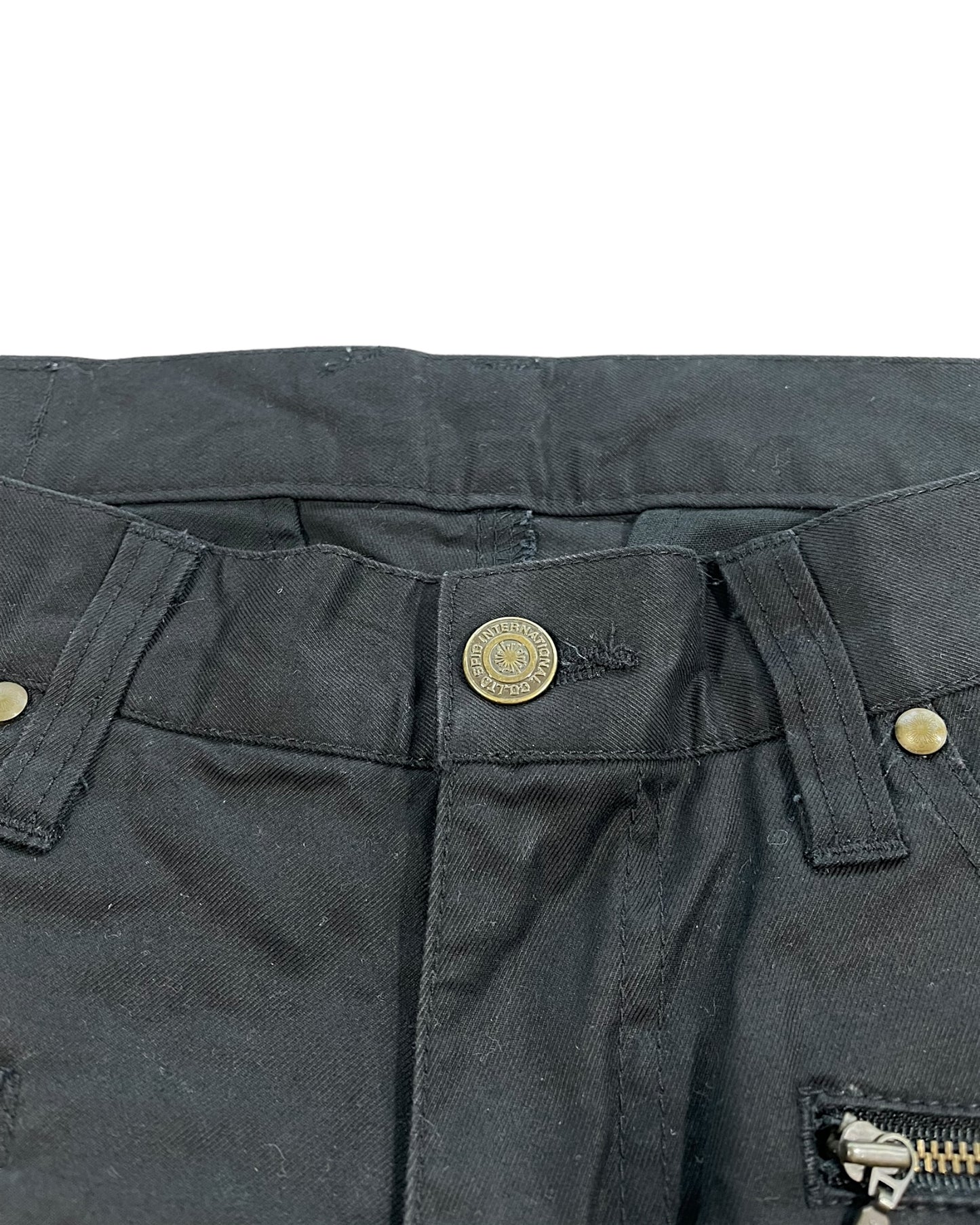 Tornado Mart Multi-Zip Pockets Flare Pants