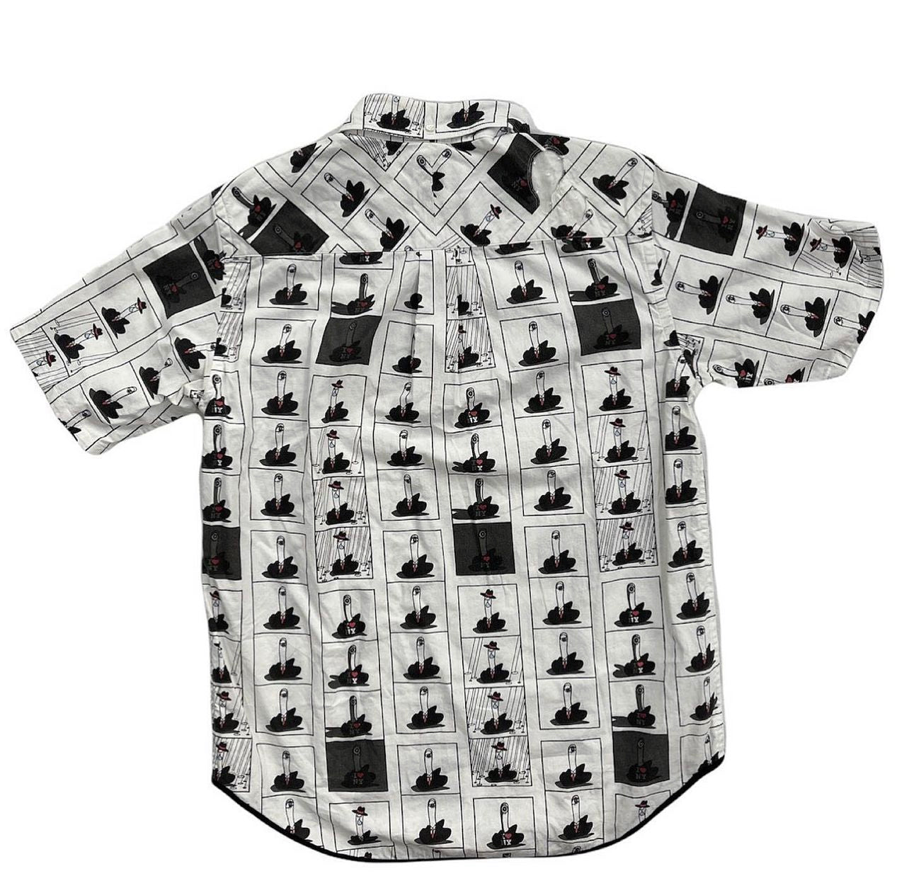 SS2002 Number (N)ine “The Modern Age” Middle Finger Comic Strip Button Shirt