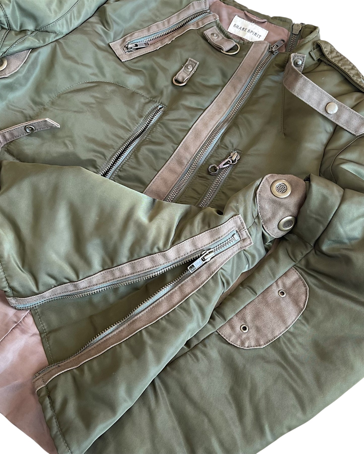 Share Spirit Military Pilot Cargo Light Padded Nylon Jacket