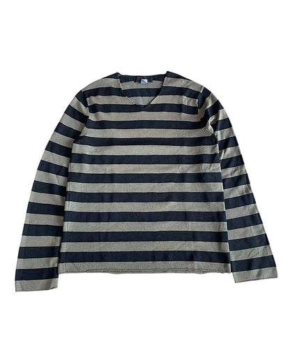 Comme Des Garcons SHIRT Over-Dyed Wool/Poly Striped Sweater