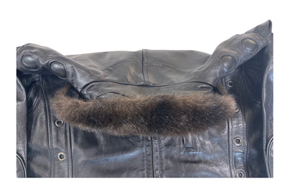 Yoshiyuki Konishi Padded Leather Eyelet Motorcycle Jacket