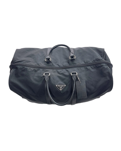 Prada Nylon & Leather Big Duffle Luggage Bag