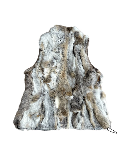 Honeysuckle Rose Rabbit Fur Paisley Lined Piping Trim Vest