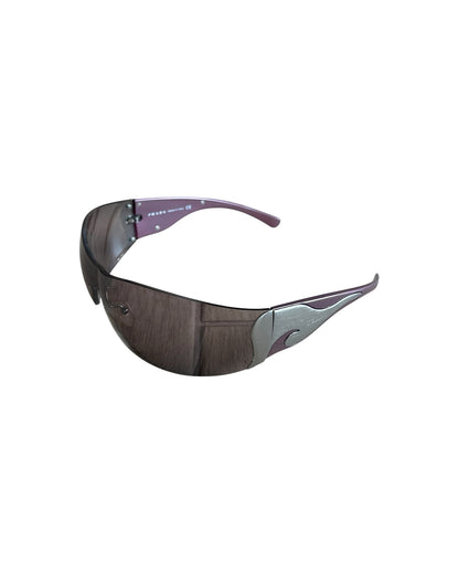 Prada 2000s Flame Wave Shield Sunglasses