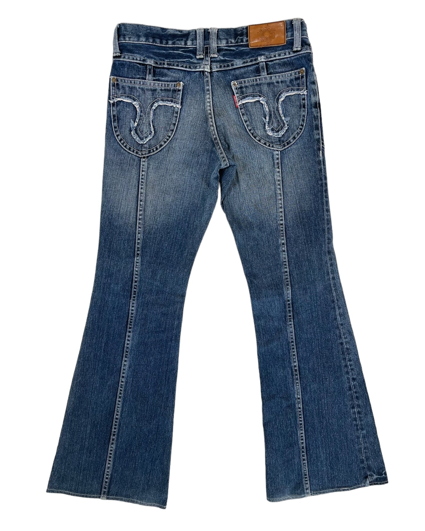 Tornado Mart Shield Panel Bootcut Flare Denim Jeans