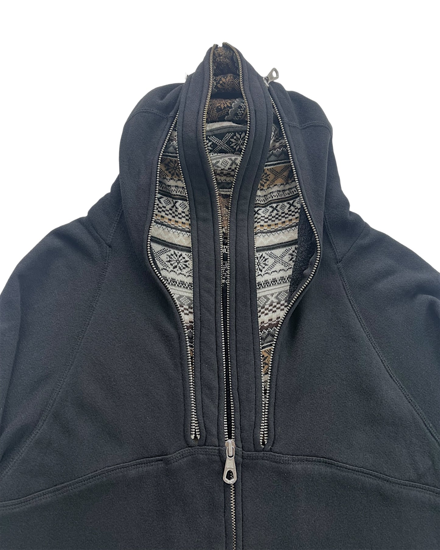 PPFM 2000s Double Hood Knit Aztec Sweatshirt