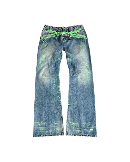 Marithé + François Girbaud X Cross Patch Painted Denim Jeans