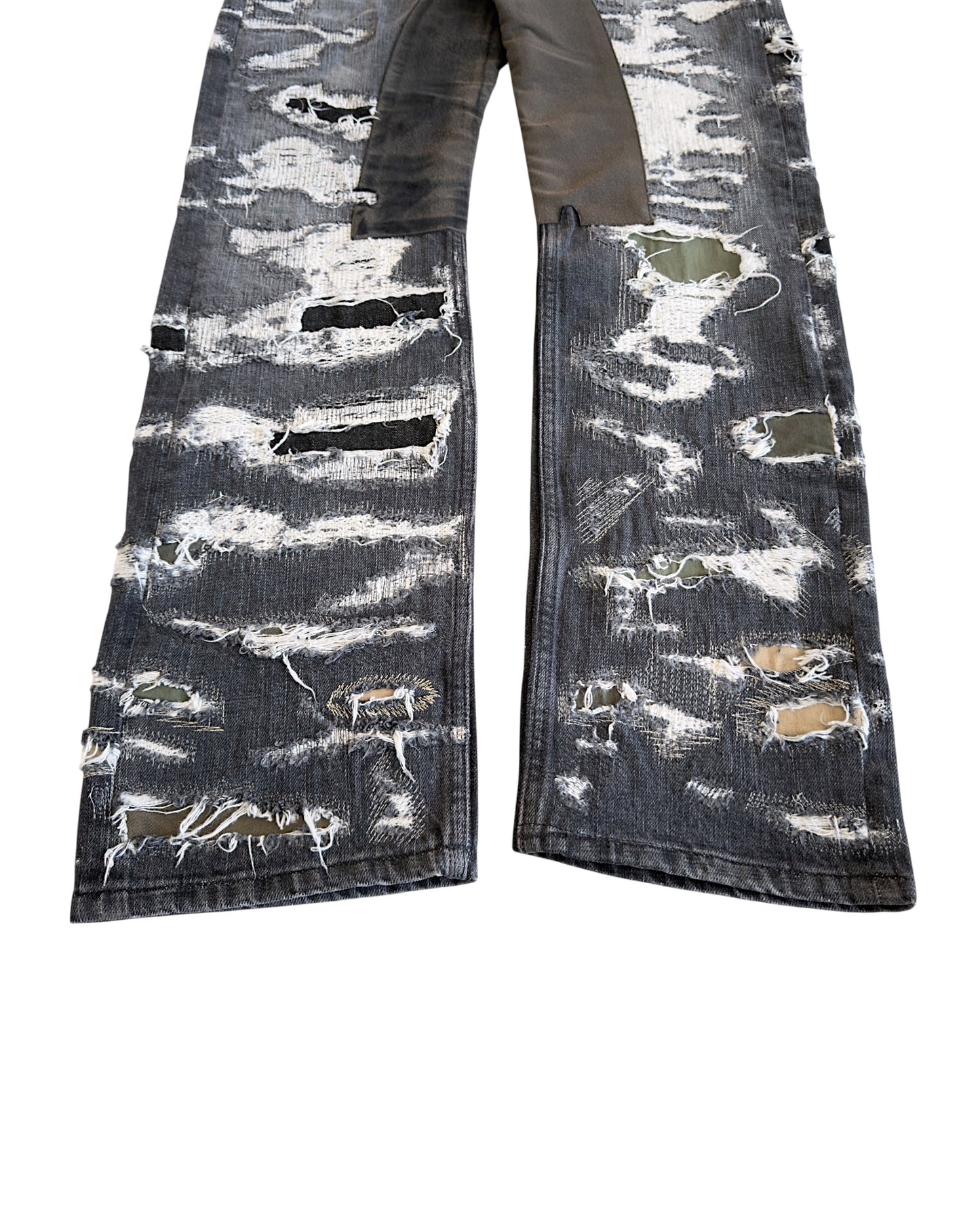 Givenchy AW2023 Moleskin Patch Distressed Boro Repaired Denim Jeans