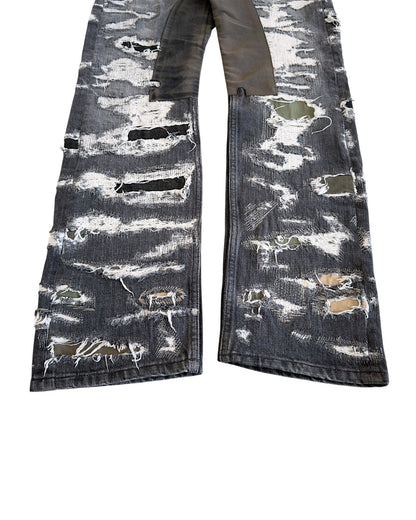 Givenchy AW2023 Moleskin Patch Distressed Boro Repaired Denim Jeans