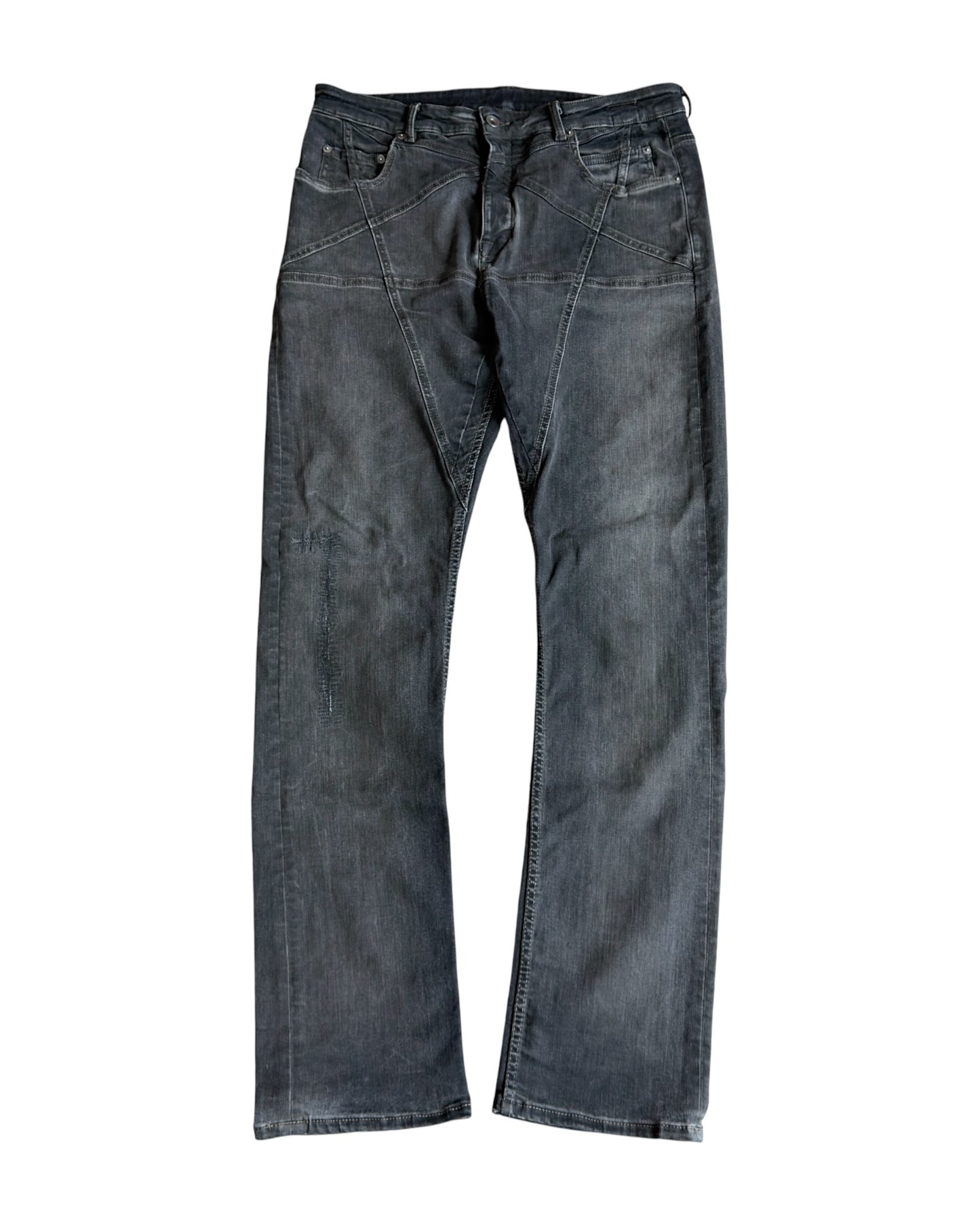 Rick Owens Drkshdw SS2023 Pentagram Dark Dust Detroit Cut Denim Jeans