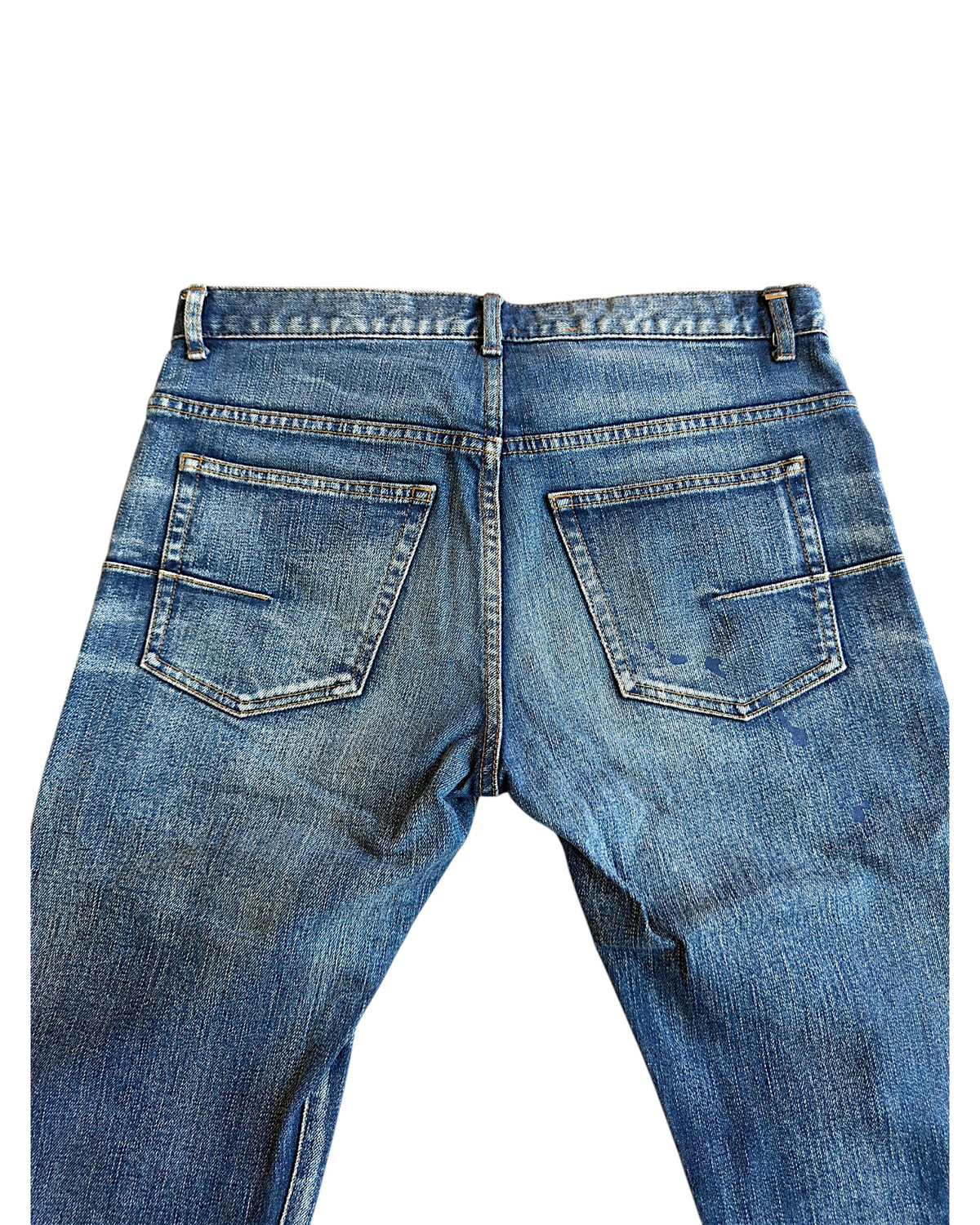 Dior Homme SS11 Ink Me Paint Splatter Blue Washed Denim Jeans