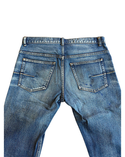 Dior Homme SS11 Ink Me Paint Splatter Blue Washed Denim Jeans