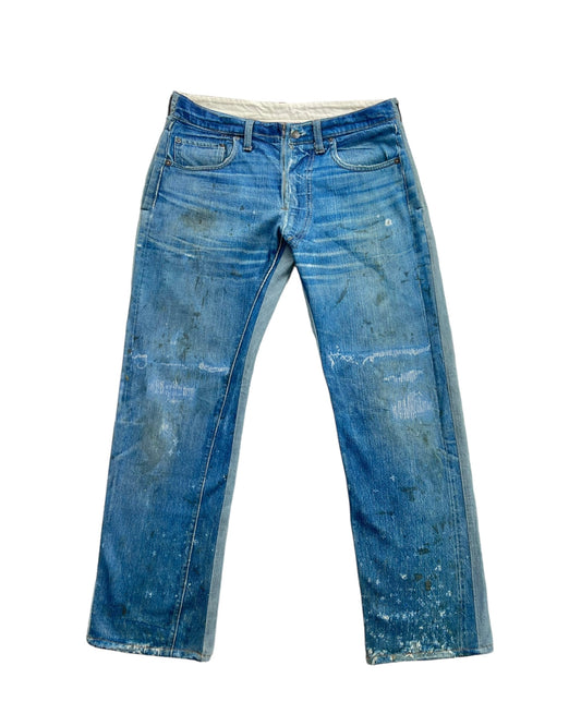 Talking About The Abstraction Trompe l'oeil Distressed Dirt Illusion Print Hybrid Denim