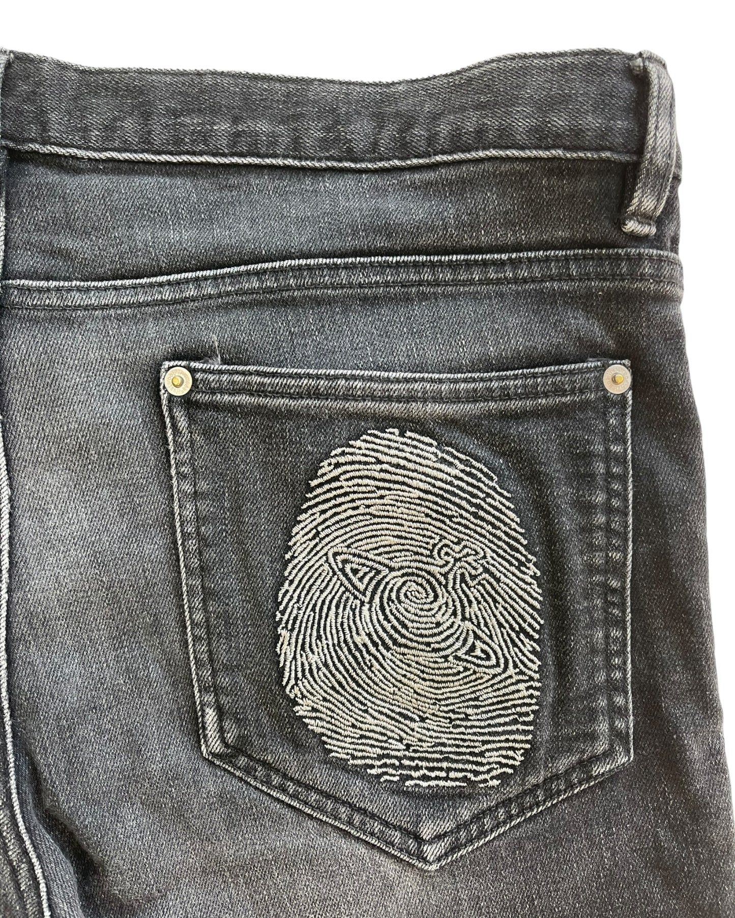 Vivienne Westwood Man Finger Print Orb Embroidery Denim