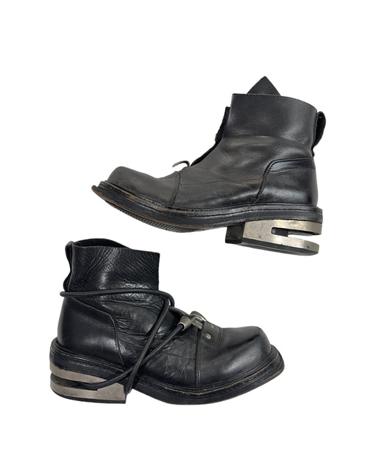 Dirk Bikkembergs AW97 Steel Heel Bungee Cord Leather Boots